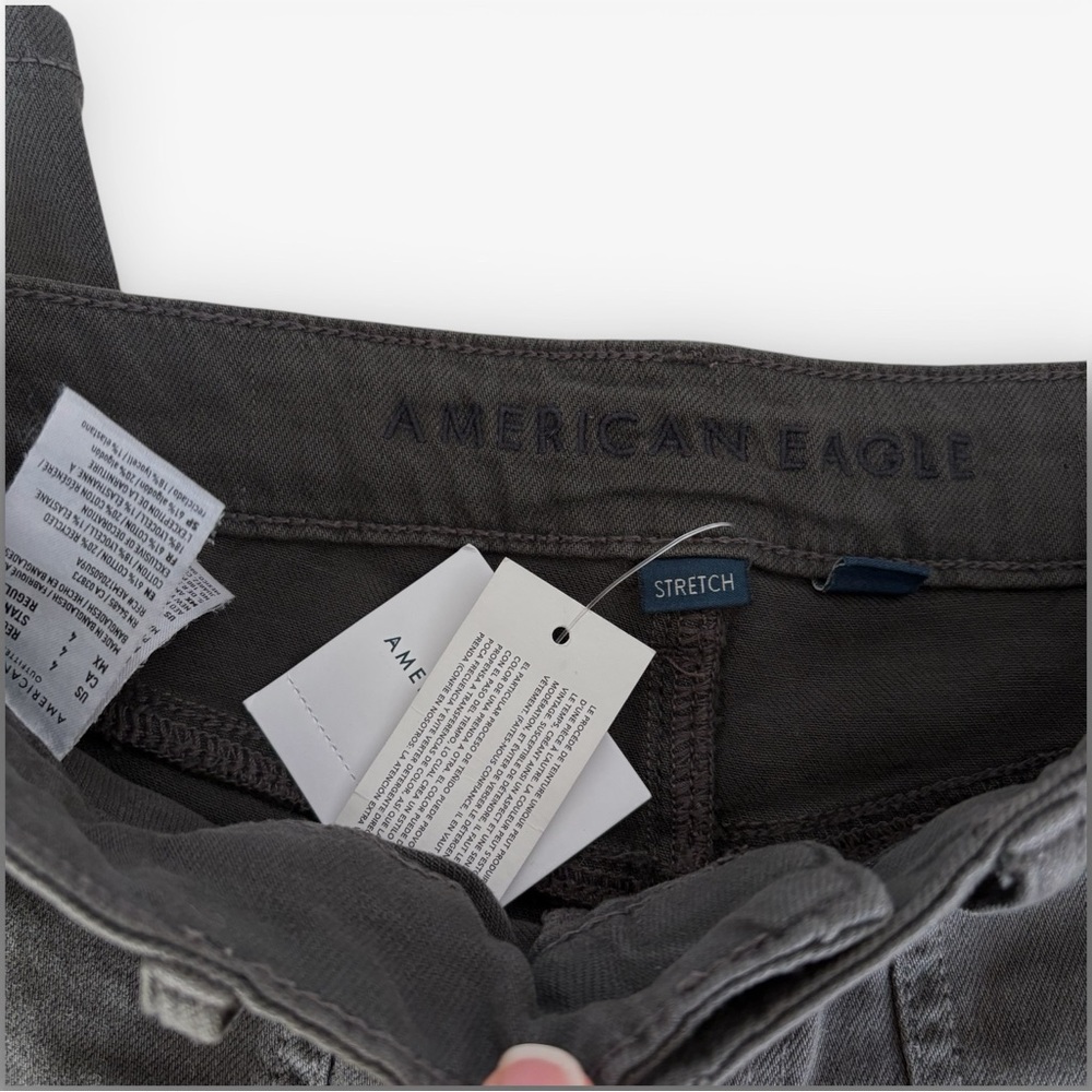 American Eagle womens super high rise baggy wide leg jeans size 4 gray NWT - Picture 7 of 8